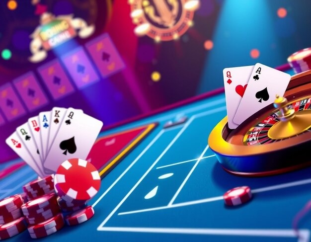 Casino Hold'em table layout on mc88 showing ante, call bet, and community cards